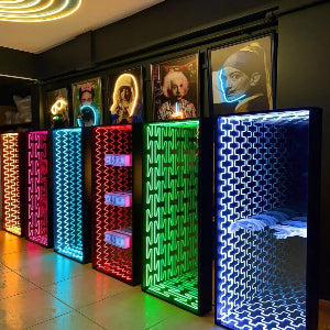 Infinity Mirror Wall Art | LED Light Illusion | Personalized Design & Size Options