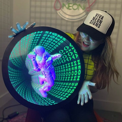 Infinity Mirror Wall Art | LED Light Illusion | Personalized Design & Size Options