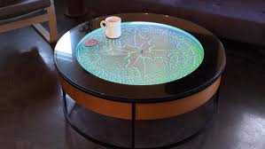 Kinetic Art Coffee Table | Interactive Sand Patterns | Modern Design  Bluetooth, iOS, Android 21''18'' (Copy)